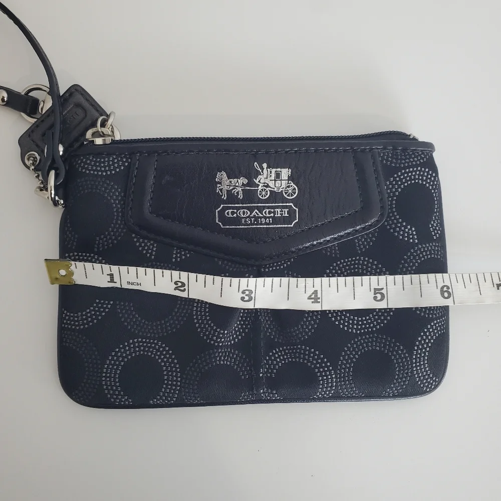 COACH Black Signature Wristlet Pouch